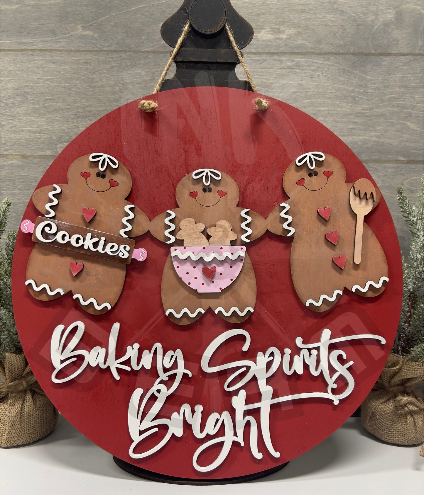 Baking Spirits Bright, Gingerbread 14" Door Hanger