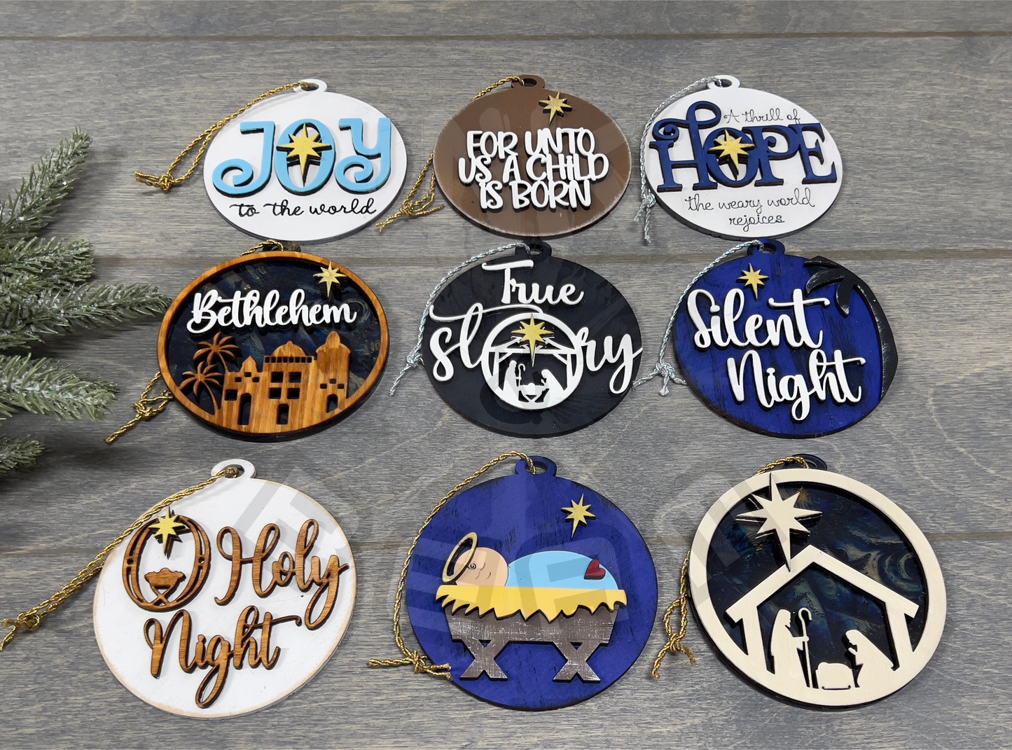 9 Piece Nativity Ornament Set, Celebrate the True Meaning of Christmas with us!!!!