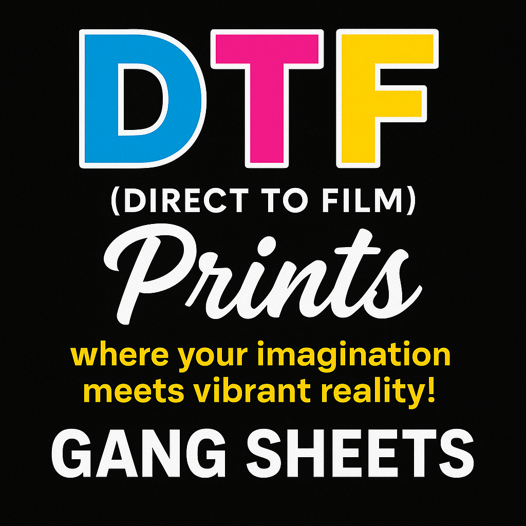DTF gang sheet 22-inch wide custom print from Ink and Beam Burkburnett Texas