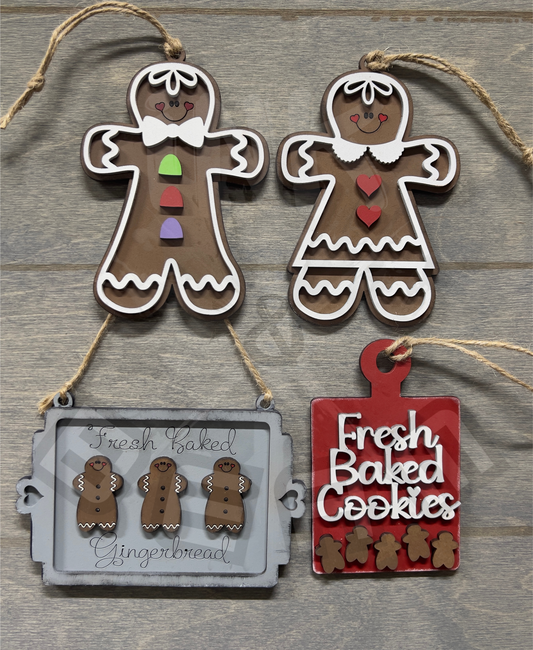 Gingerbread Christmas Ornaments Set