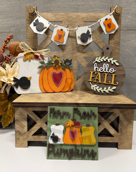 Welcome Autumn with Our Charming Pumpkin and Crow Decor Set!