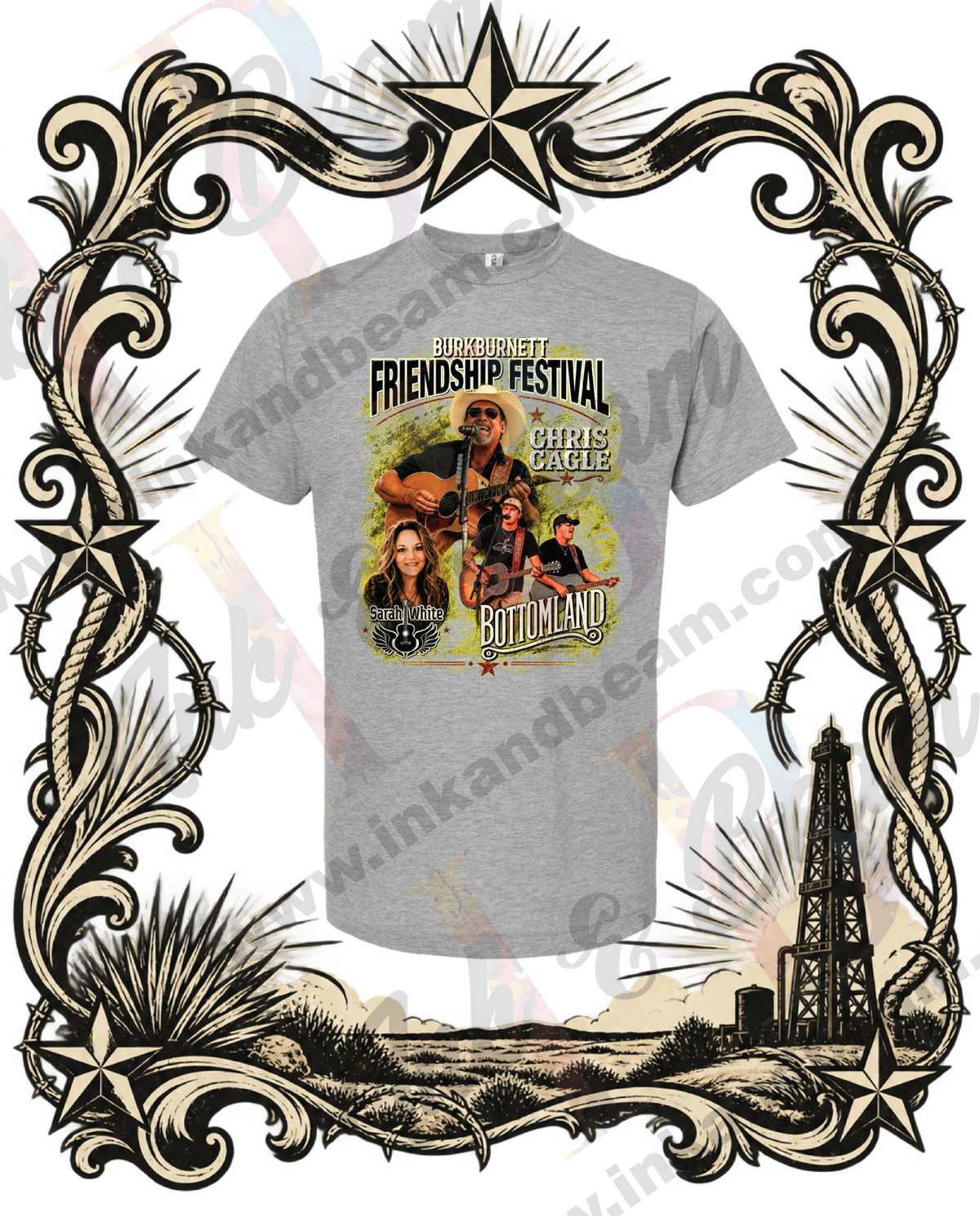 Heather Gray official Burkburnett Friendship Festival T-shirt with concert graphic
