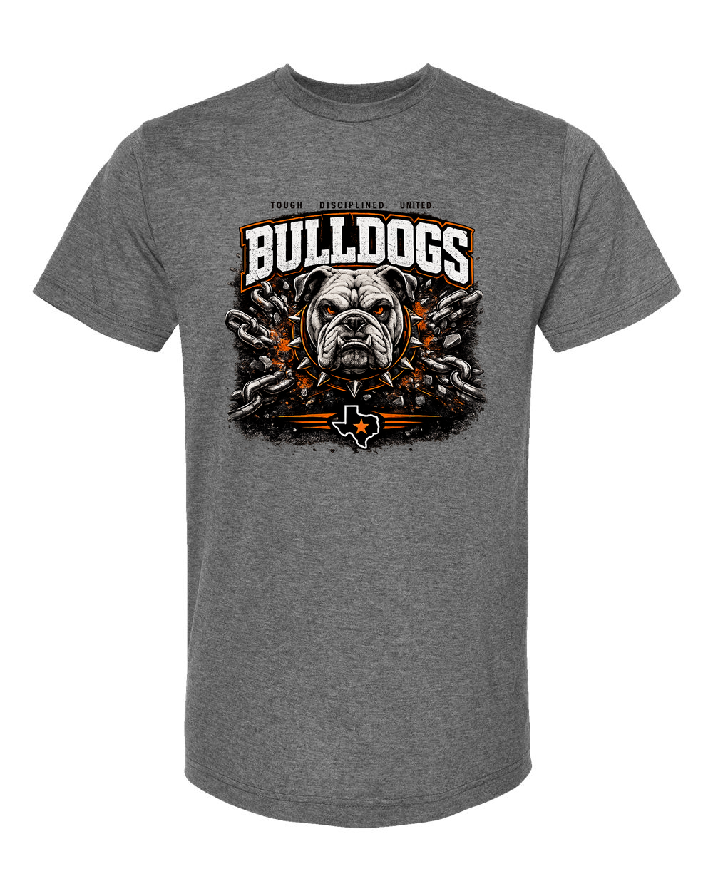 Tultex 241 Heather Charcoal - Design 1 Bulldogs Chains.
