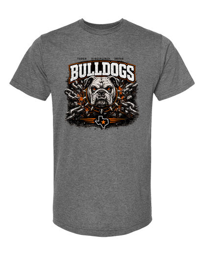 Tultex 241 Heather Charcoal - Design 1 Bulldogs Chains.