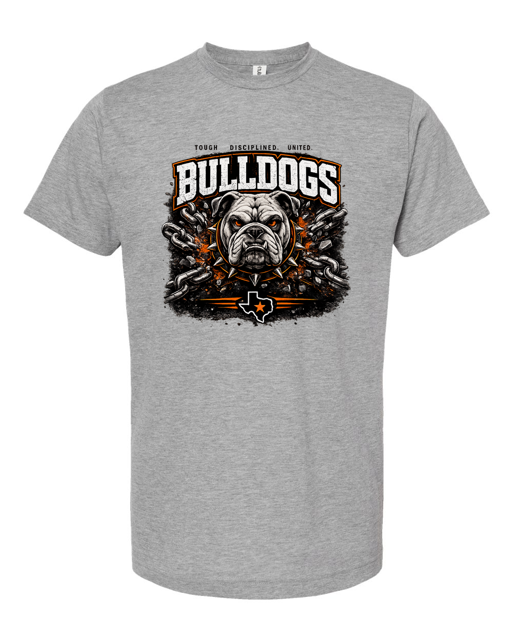 Tultex 241 Heather Grey - Design 1 Bulldogs Chains.