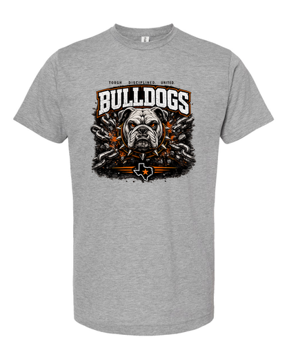 Tultex 241 Heather Grey - Design 1 Bulldogs Chains.