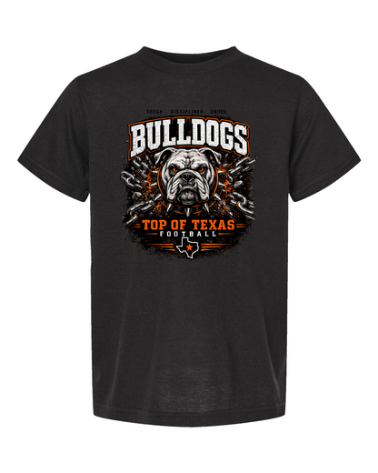 Tultex 265 Black - Design 2 Bulldogs Top of Texas.