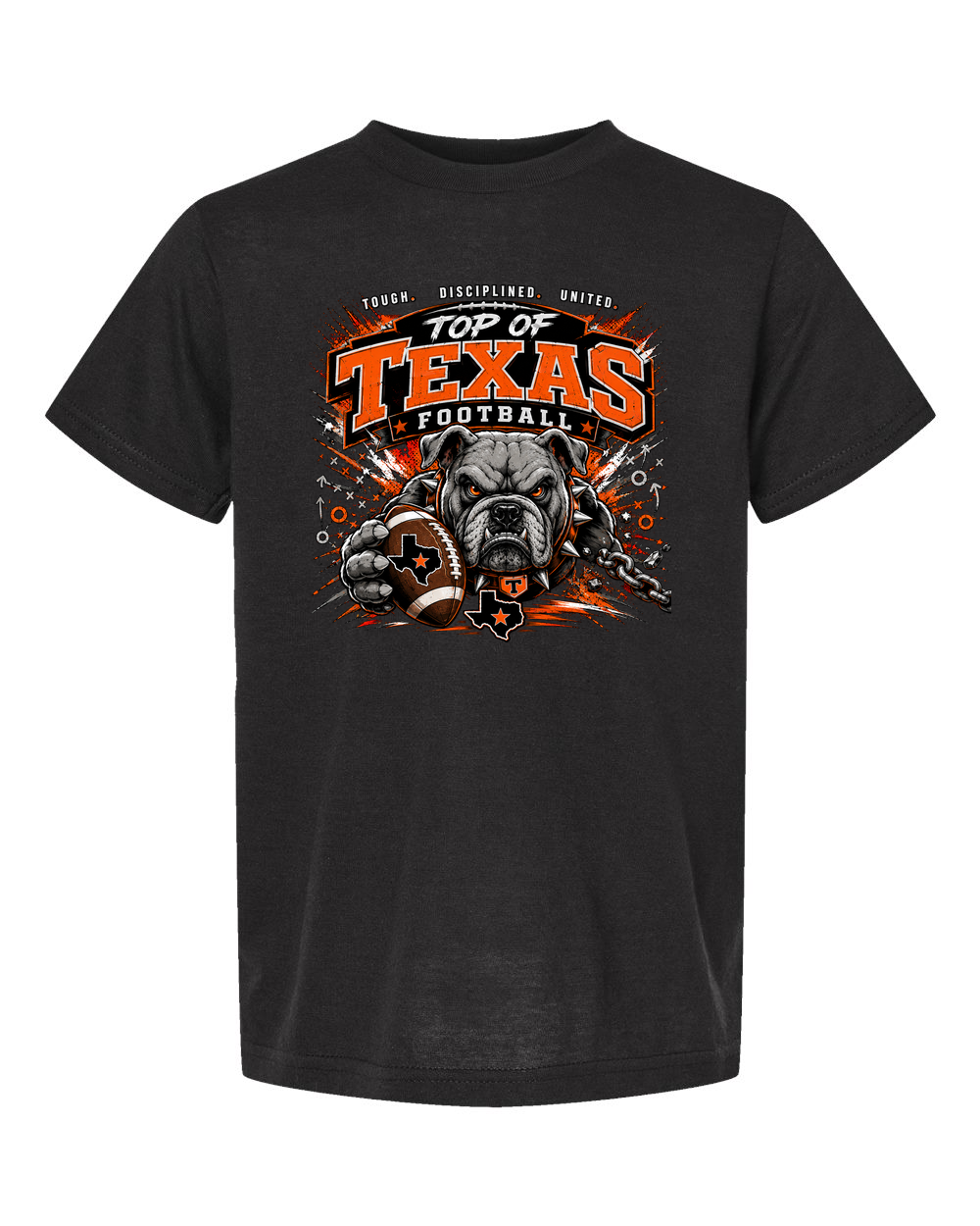 Tultex 265 Black - Design 3 Football Bulldog Chains.
