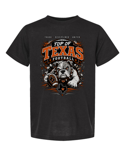 Tultex 265 Black - Design 4 Football Bulldog Action.