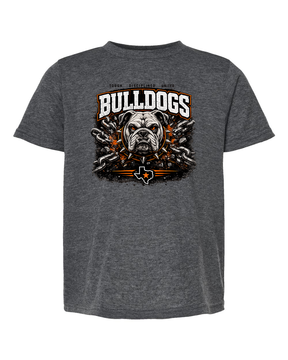 Tultex 265 Heather Charcoal - Design 1 Bulldogs Chains.