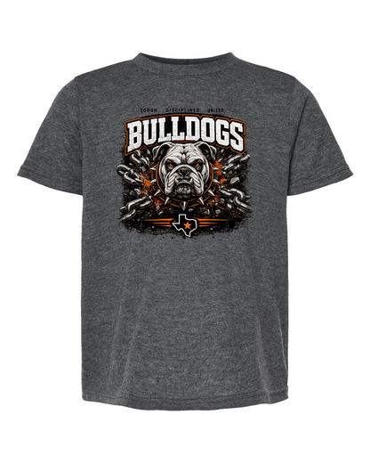 Tultex 265 Heather Charcoal - Design 1 Bulldogs Chains.