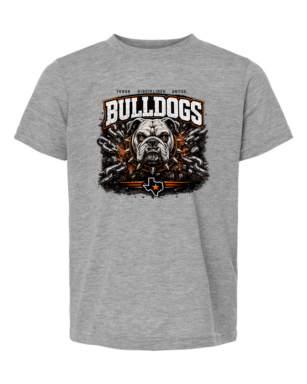 Tultex 265 Heather Grey - Design 1 Bulldogs Chains.