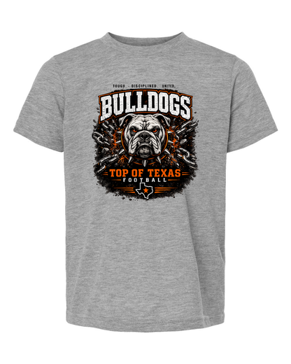 Tultex 265 Heather Grey - Design 2 Bulldogs Top of Texas.