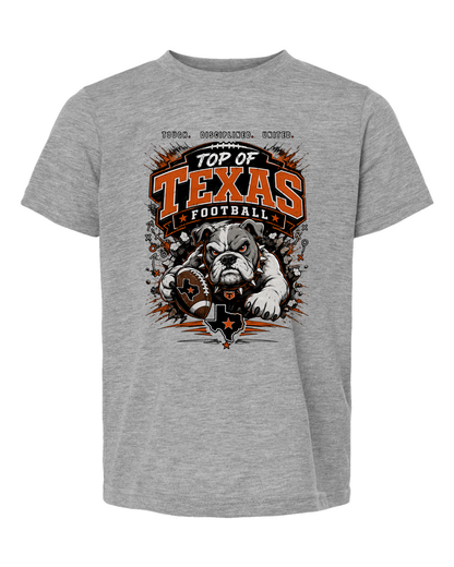 Tultex 265 Heather Grey - Design 4 Football Bulldog Action.