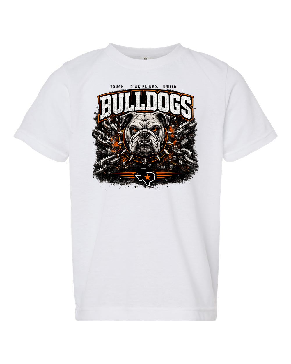 Tultex 265 White - Design 1 Bulldogs Chains.