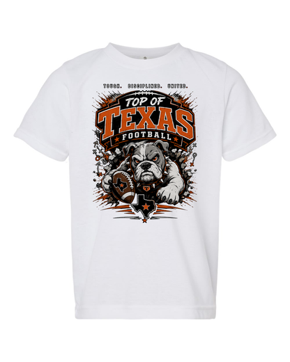 Tultex 265 White - Design 4 Football Bulldog Action.