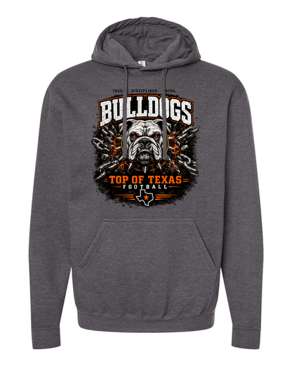 Tultex 320 Heather Charcoal - Design 2 Bulldogs Top of Texas.