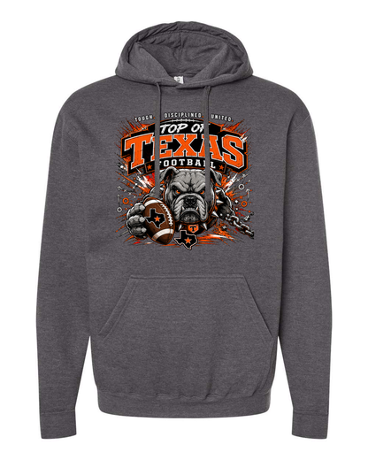 Tultex 320 Heather Charcoal - Design 3 Football Bulldog Chains.