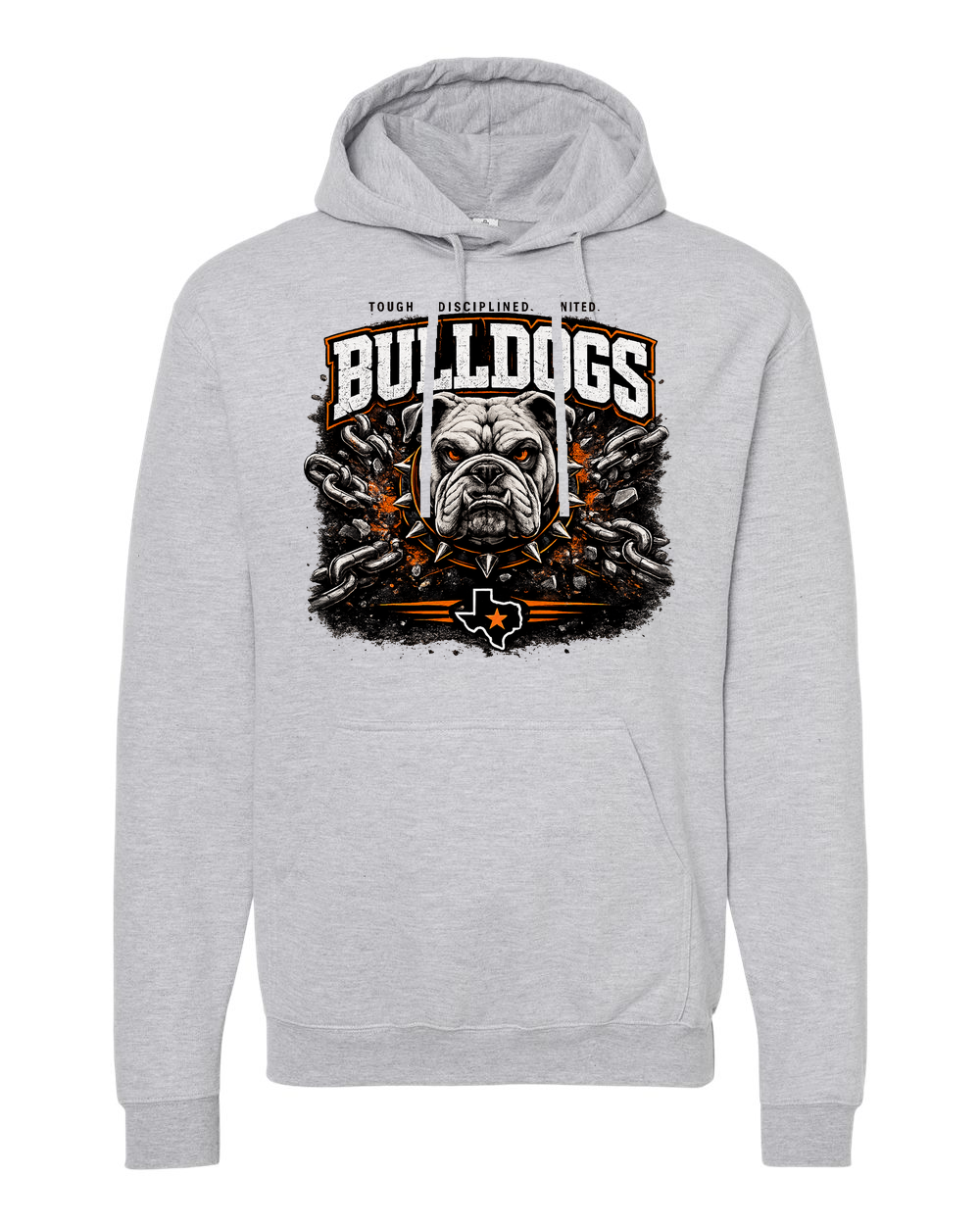 Tultex 320 Heather Grey - Design 1 Bulldogs Chains.