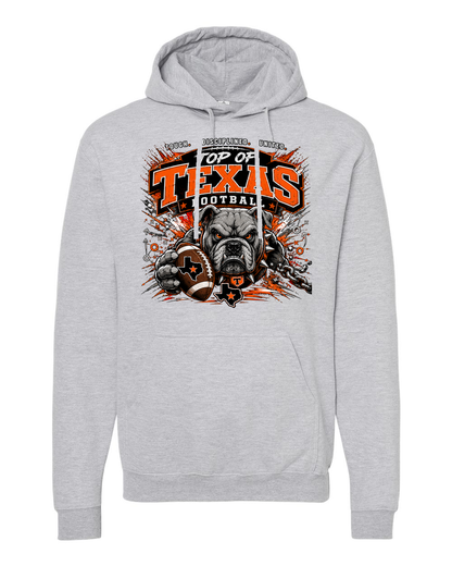 Tultex 320 Heather Grey - Design 3 Football Bulldog Chains.
