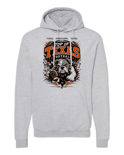 Tultex 320 Heather Grey - Design 4 Football Bulldog Action.