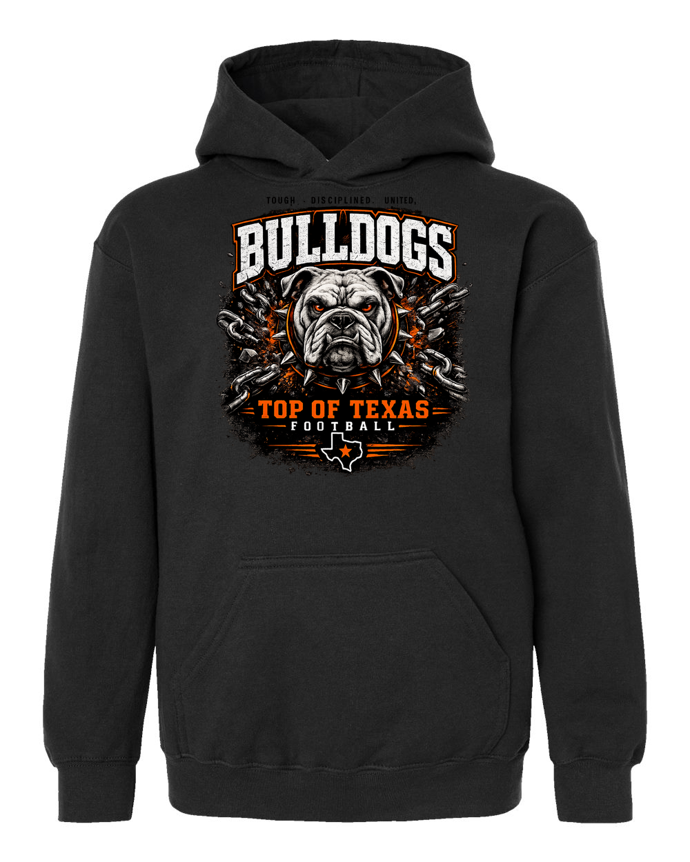 Tultex 320Y Black - Design 2 Bulldogs Top of Texas.