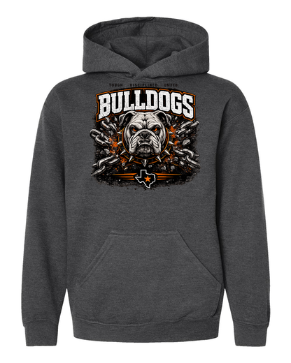 Tultex 320Y Heather Charcoal - Design 1 Bulldogs Chains.
