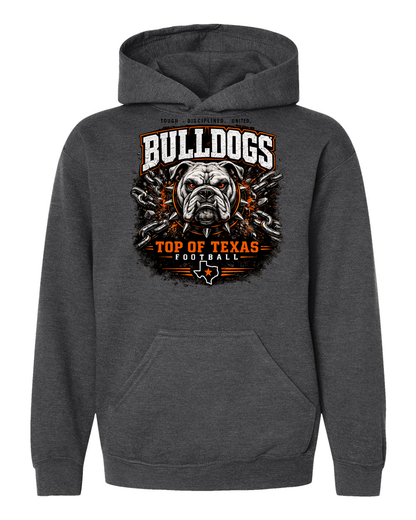 Tultex 320Y Heather Charcoal - Design 2 Bulldogs Top of Texas.