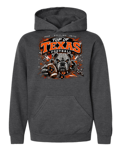 Tultex 320Y Heather Charcoal - Design 3 Football Bulldog Chains.