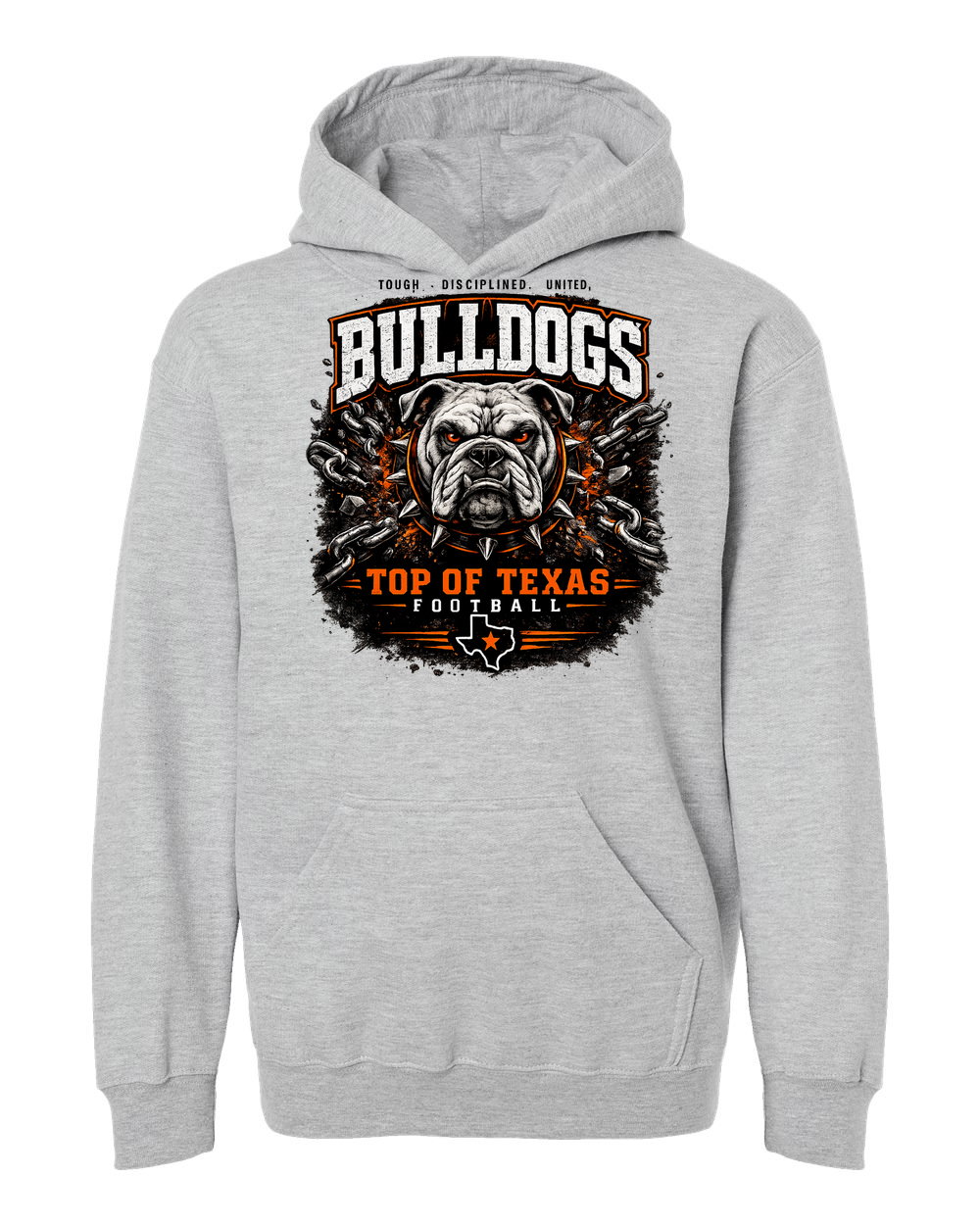 Tultex 320Y Heather Grey - Design 2 Bulldogs Top of Texas.