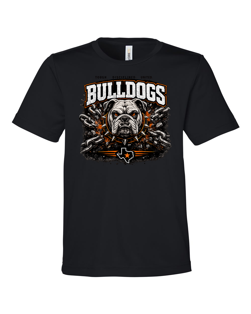 CORE365 CE10Y Black - Design 1 Bulldogs Chains.