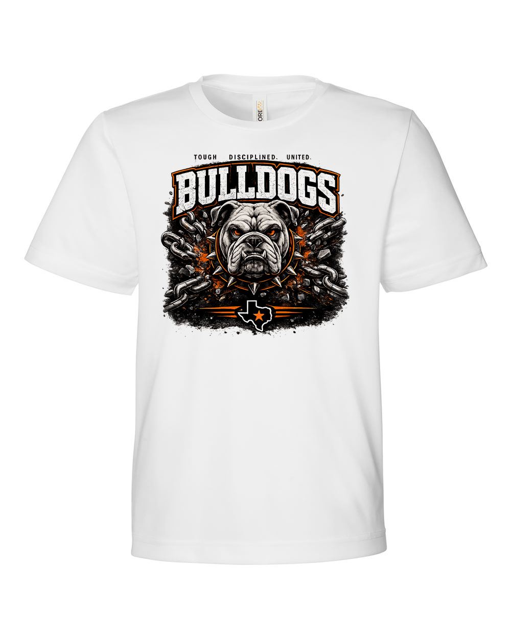 CORE365 CE10Y White - Design 1 Bulldogs Chains.