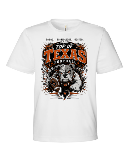CORE365 CE10Y White - Design 4 Football Bulldog Action.